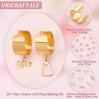 Набор для самостоятельного изготовления кольца-манжеты с подвеской в виде любви STAS-UN0039-60-1