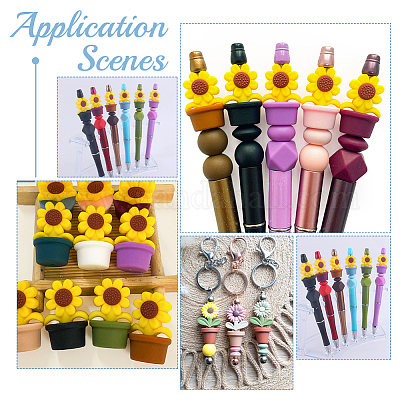 18 шт. 18-х видов листовых горшков и цветочных бусин из пищевого экологически чистого силикона SIL-GO0001-15-1