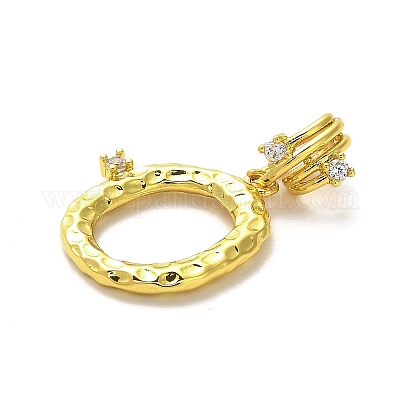 Реечное покрытие латунь микро паве кубический цирконий европейские подвески с подвесками KK-L210-015G-O-1