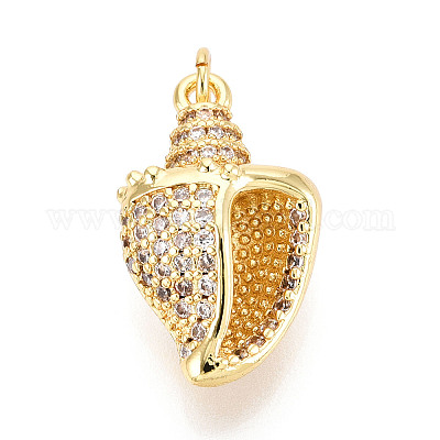 Латунные микропаве прозрачные подвески с фианитом KK-N268-59G-1