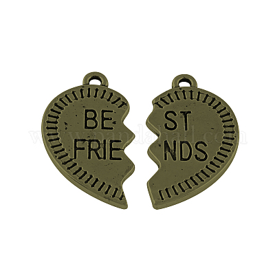 Тибетский стиль сердца сплава сплит подвески TIBEP-S293-044AB-LF-1