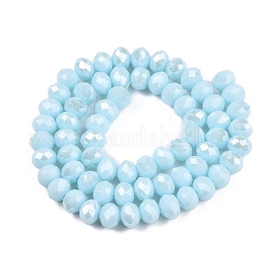 Стеклянные бусины с гальваническим покрытием  EGLA-A044-P8mm-A06-1