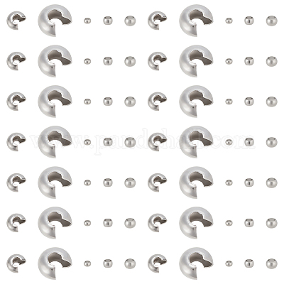 Крышки для обжимных бусин из нержавеющей стали 304 STAS-UN0011-90P-1
