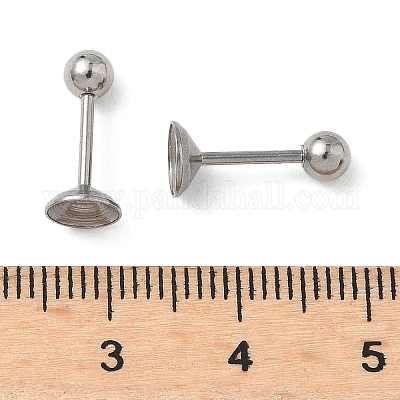 Фурнитура для сережек-гвоздиков из нержавеющей стали 304 STAS-U056-04B-P-1