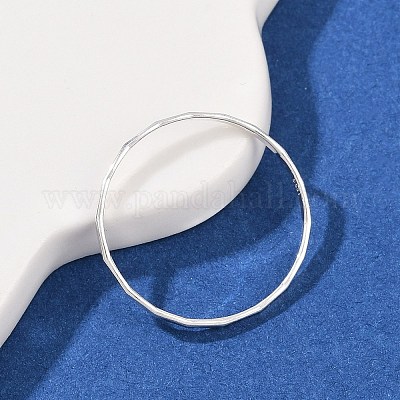 925 кольцо из стерлингового серебра без рисунка RJEW-P165-01B-S-1