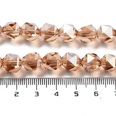 Стеклянные бусины с гальваническим покрытием  EGLA-P057-01A-PL02-1