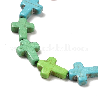 Нити из синтетических бирюзовых бусин G-P507-06G-1