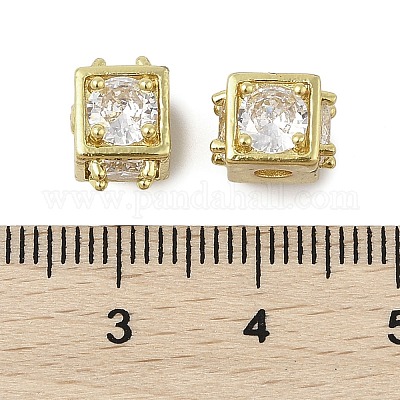 Латунные микро проложить кубического циркония бусы KK-K297-38G-1