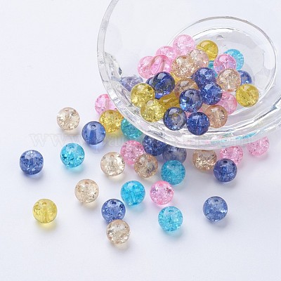 Выпечка окрашены треск стекла бисер DGLA-X0006-8mm-04-1