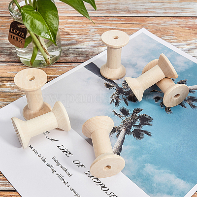 Wooden Empty Spools For Wire Bobbins Wood Sewing Embroidery - Temu