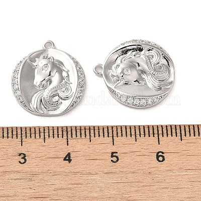 Латунные микропаве прозрачные подвески с фианитом KK-G481-05P-1