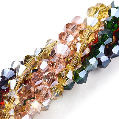 Стеклянные бусины с гальваническим покрытием  EGLA-Q118-6mm-A-1