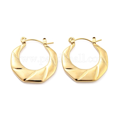 Серьги-кольца из нержавеющей стали 304 с закрученным кольцом для женщин EJEW-C067-04G-1