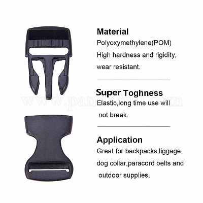 Pandahall elite pom пластиковые пряжки сбоку KY-PH0007-02-1