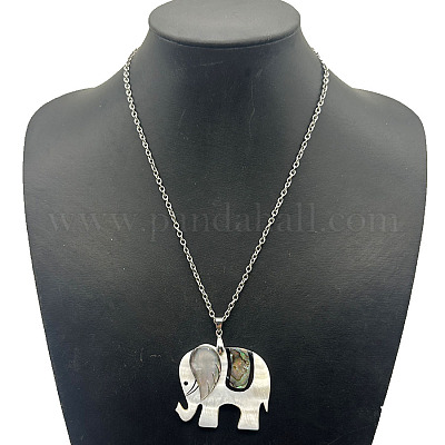 Модные ожерелья с подвесками из натуральной ракушки пауа из сплава DT8529-2-1