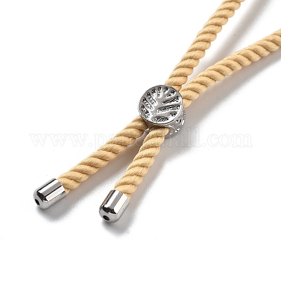 Серебряные браслеты из витого нейлонового шнура DIY-B066-03P-20-1