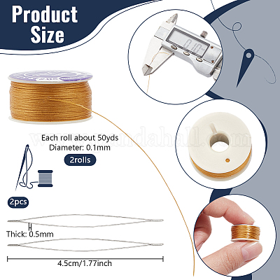 2 рулон ниток для бисероплетения из полиэстера со специальным покрытием OCOR-NB0002-06D-1