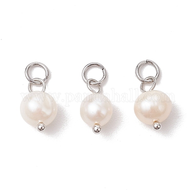 Подвески из натурального культивированного пресноводного жемчуга с двух сторон полированные PALLOY-JF04036-03-1