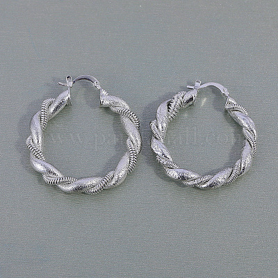 Круглые витые латунные серьги-кольца RP9346-1