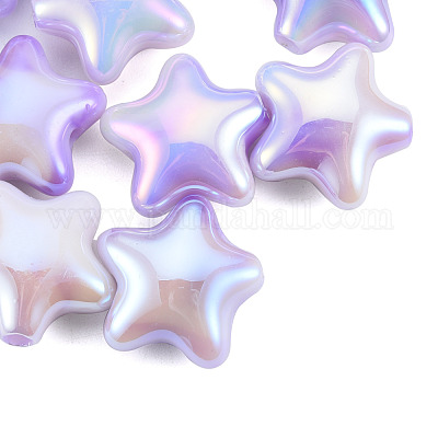 УФ-покрытие радужными переливающимися акриловыми бусинами&nbsp;PACR-T016-02A-1