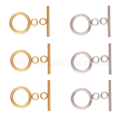 20 комплект 2-х цветных ионно-покрытых (IP) застежек-тоглов из нержавеющей стали 304 STAS-CJ0001-204-1