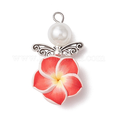 Подвески ручной работы из полимерной глины цветы плюмерия PALLOY-JF03933-1