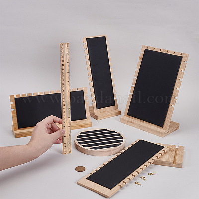 4 стиль бамбуковый органайзер для ожерелий Г-образные подставки и поднос для колец NDIS-FG0001-06-1