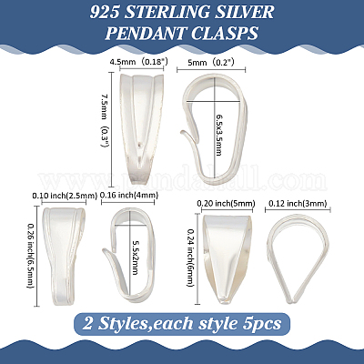 15 шт. 3 стиля 925 застежки-кнопки из стерлингового серебра STER-ME0001-19-1