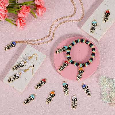 25шт 5 цвета сплава эмалевые подвески ENAM-SZ0004-02-1