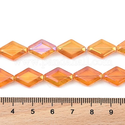 Стеклянные бусины с гальваническим покрытием  EGLA-B010-01A-FR03-1