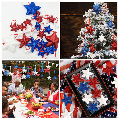 2 комплект 2 стилей подвесных украшений в виде звезд из пеноматериала AJEW-SP0002-59A-1