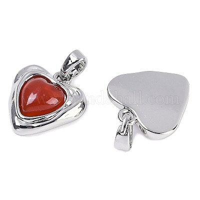 Подвески в виде сердца из натурального сердолика (окрашенного и нагретого) KK-U043-51P-04-1