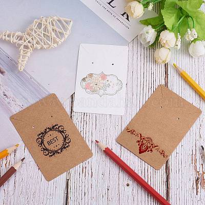 200 шт. 2 цвета прямоугольные картонные карты для ювелирных изделий CDIS-SZ0001-18-1