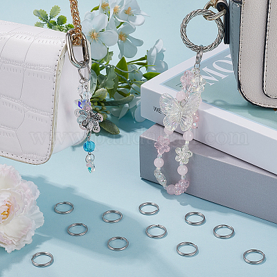 100 шт. разъемные брелоки из нержавеющей стали 304 STAS-SC0008-79-1