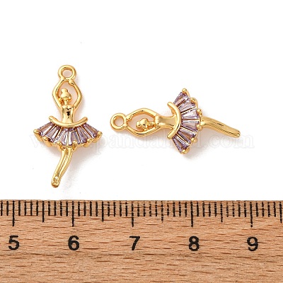 Латунные микро проложить кубического циркония подвески KK-K382-26G-02-1