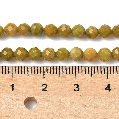 Нити натуральных желто-зеленых опаловых бусин G-D306-A06-4mm-1