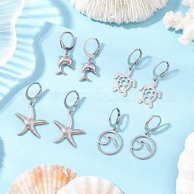 Серьги с застежкой-рычагом из нержавеющей стали 304 EJEW-JE06303-1