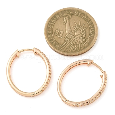 Серьги-кольца из латуни с прозрачным кубическим цирконием EJEW-M090-01G-01-1