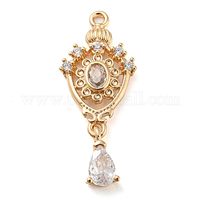 Золотые латунные микро проложить кубического циркония подвески KK-K350-02G-01-1