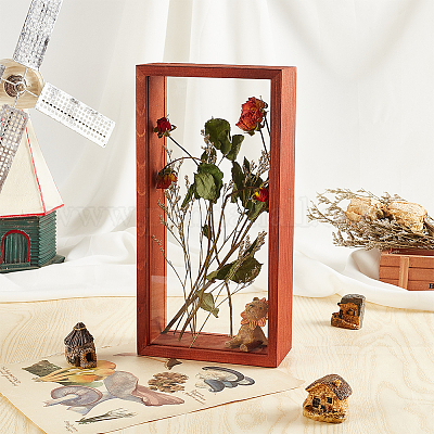 Wooden Dried Flower Photo Frame Dried Flower Display Stand Decorative  Floating Photo Frame,Double Sided Plexiglass Shadow Box Picture Frame,for