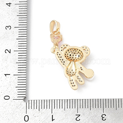 Латунные микропаве прозрачные подвески с фианитом KK-R213-10G-1