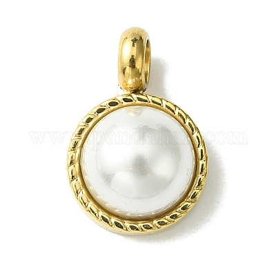 Ионное покрытие (ip) 304 нержавеющая сталь pave ракушка жемчуг полукруглые подвески FIND-Z028-36G-1