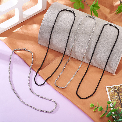 4 шт. 4 стиля ожерелий-чокеров из нержавеющей стали 304 для женщин NJEW-TA0001-21-1