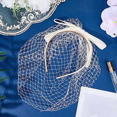 Марлевая сетка вуаль ткань бант резинки для волос&nbsp;AJEW-WH20018-96-1