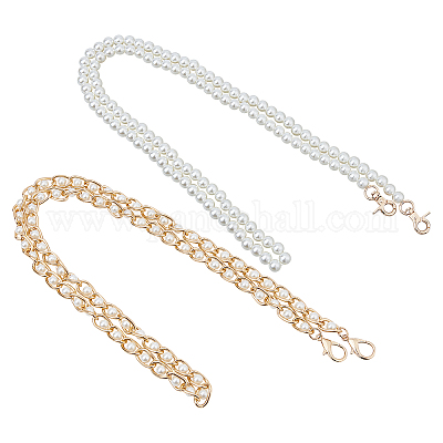 Pearls Purse Strap Crossbody Bag Chain Handbag Pearl Chain Decorative Bag  Strap Replacement (120cm)