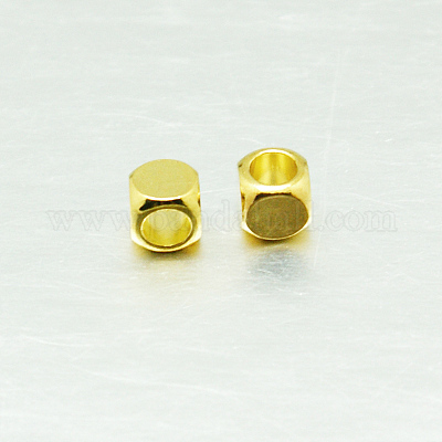 Куб латунь разделительные бусины KK-L015B-01G-1