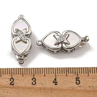 Латунные застежки из прозрачного кубического циркония с микропаве KK-U037-14P-1