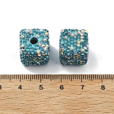 Бусины из полимерной глины в форме куба со стразами CLAY-NH0001-08C-1