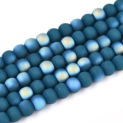 Нити из матовых непрозрачных стеклянных бусин GLAA-T032-P4mm-MBB14-1