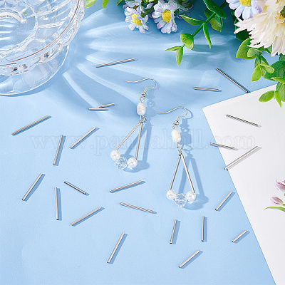 400 шт. 4-х видов трубчатых бусин из нержавеющей стали 304 STAS-UN0049-35-1